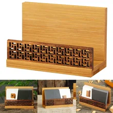 Деревянная визитная карточка Дисплей Держатель профессиональный черный орех Naturals бамбуковые карты Чехол DJA99