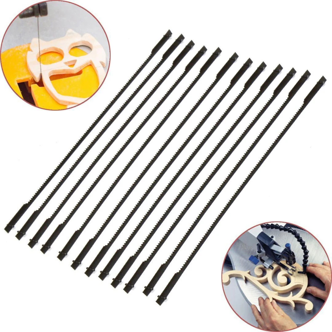 DWZ 12pcs New 5'' 127mm Pinned Scroll Saw Blades Woodworking Power Tools Accessories