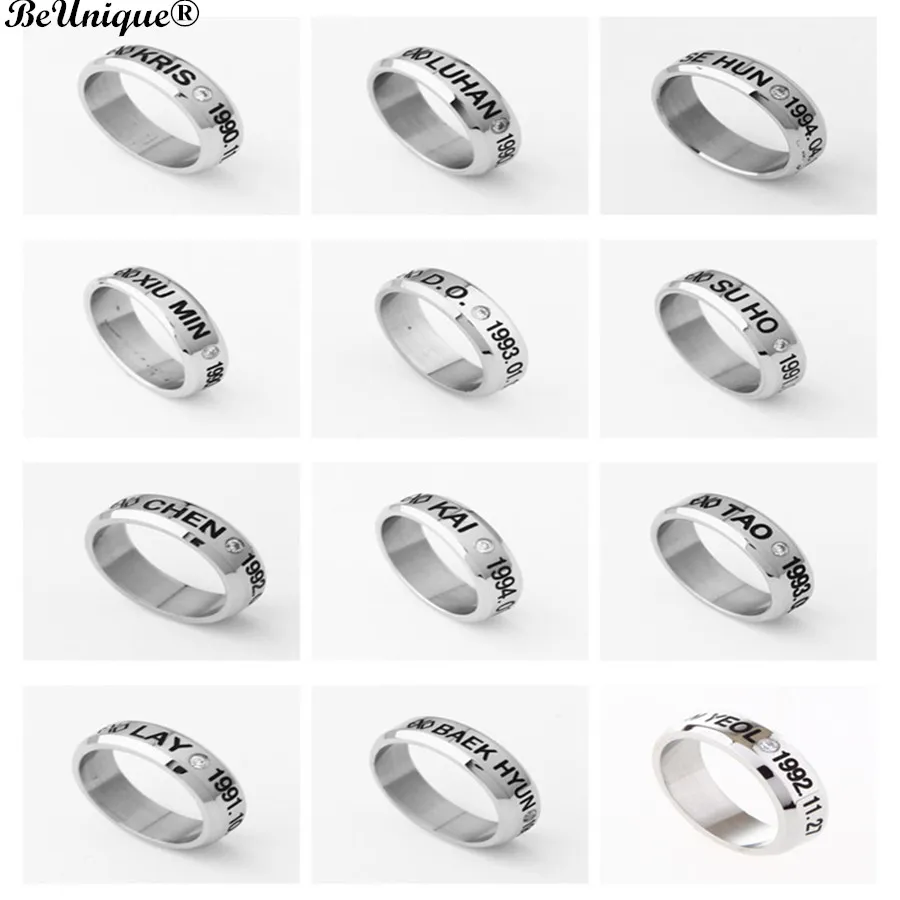 

Kpop Team EXO BTS Shinee World Sticker Birthday Memorial Exo Titanium Necklace exo Leather Rope Free