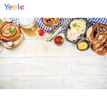 

Yeele Wooden Board Food Toast Beer Latice Portrait Photography Backgrounds Customized Photographic Backdrops for Photo Studio