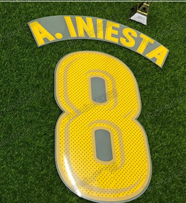 Messi Nameset Suarez Iniesta Nameset Paulinho Sergio O. dembele версия игрока стекается Домашняя и 3-я футбольная нашивка - Цвет: Home INIESTA