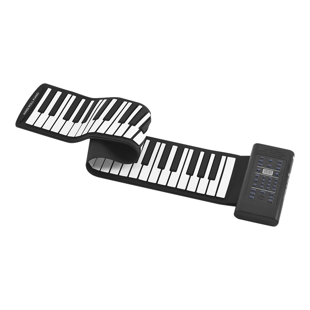 Портативный 61-ключ рулонное пианино электронная клавиатура кремния встроенным стереофоническим Динамик 1000mA Li-Ion Батарея Поддержка MIDI