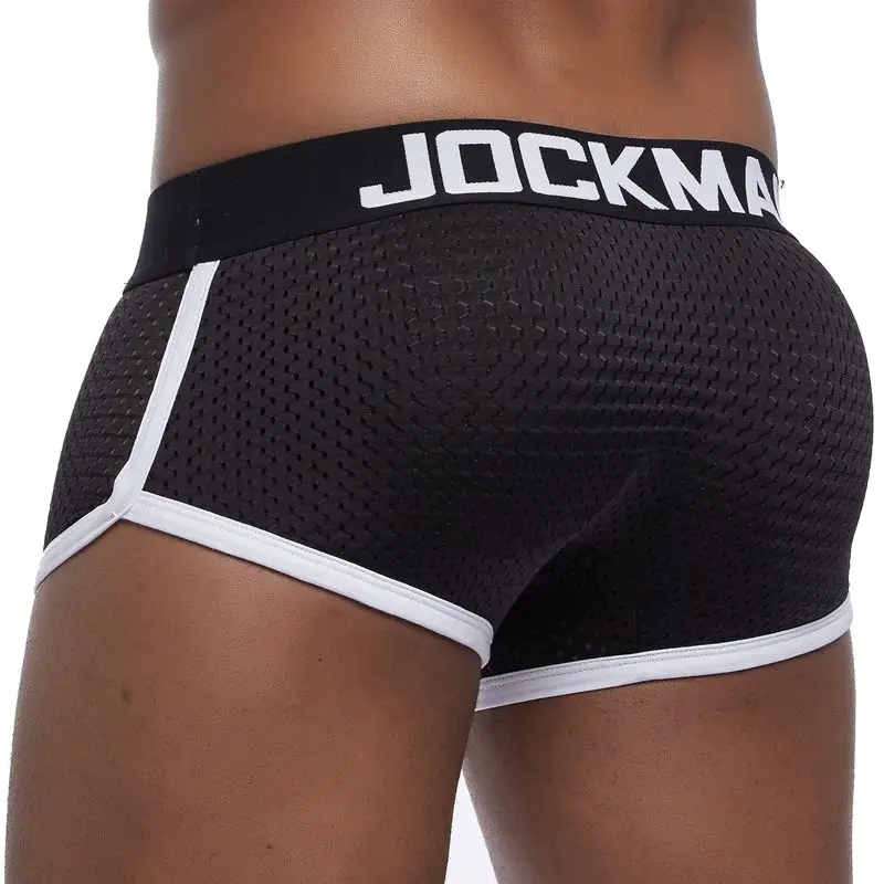 JOCKMAIL, дышащая сетка, увеличивающая рост, мягкие бедра, сексуальные боксеры, мужское нижнее белье, съемные, увеличивающие, для мужчин, t, две накладки на ягодицы и гей, накладка на пенис