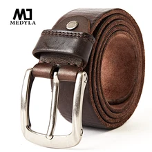MEDYLA, модный бренд, роскошные кожаные ремни для мужчин, винтажный топ с натуральным лицевым покрытием, ремень из натуральной кожи для ковбойских джинсов, пояс