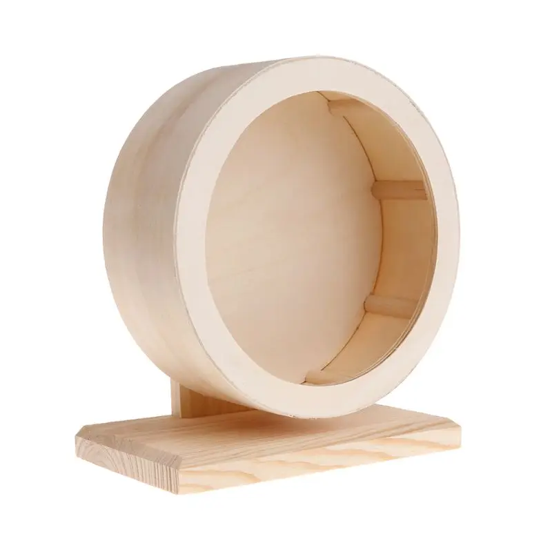 

Pet Hamster Roller Wheel Natural Wood Play Toys Chinchilla Guinea Pig Squirrel Toy Rotate Running Exercise For Small Pets Bogie