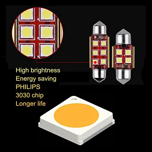 12V 24V гирлянда 31 мм 36 мм/39 мм/41 мм 3030 светодиодный автомобиль купольный светильник C3W C5W C10W авто Интерьер лампа для чтения с номерным знаком лампы с can-bus