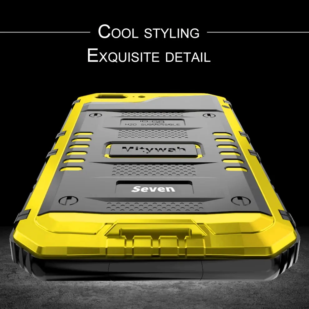 

Shockproof yellow Mobile Phone Protective Case Aluminum Hard Cover Full Protected Waterproof Scrape Resistance For iPhone 7 Plus