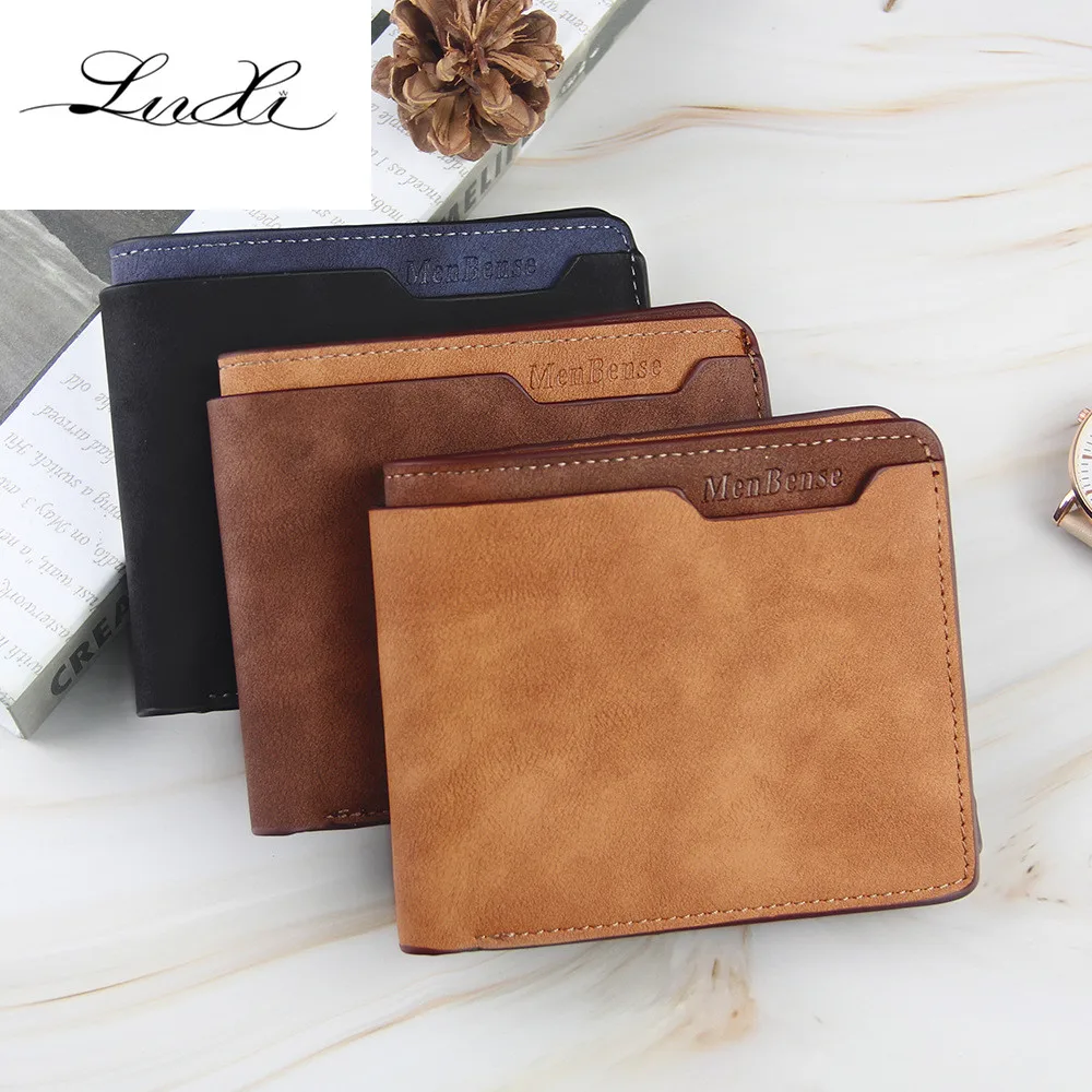 

Man Retro Frosted PU Wallet Men Waterproof Short Wallets Male Multifunctional Purse Credit Card Holder Men Soft Leather Wallet