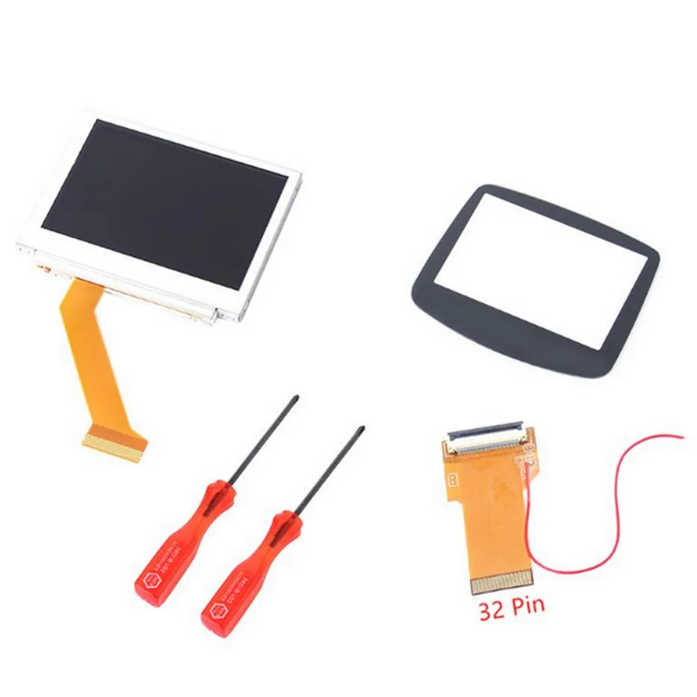 

For Nintendo GameBoy Advance LCD Screen For GBA SP AGS 101 Highlit Screen LCD OEM Backlit Brighter with 32pin ribbon cable