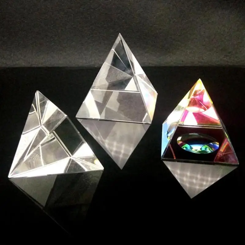 Clear Prisms Pyramid Crystal Quartz Energy Points Reiki Energy Charged