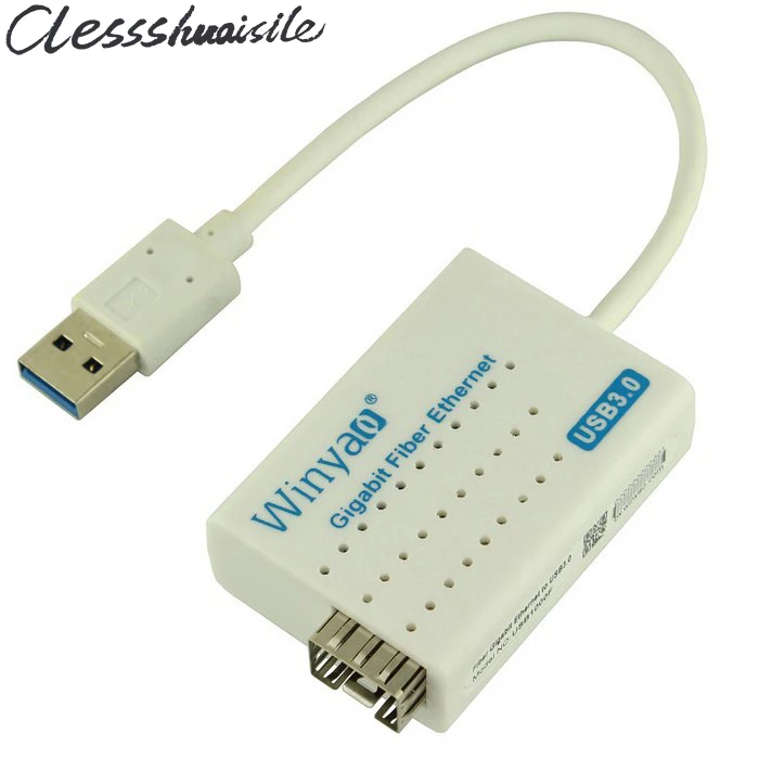 USB 3.0 to 1000Mbps Gigabit Ethernet LAN Fiber Optical Network Card Realtek RTL8153 with SFP Optical Module White sfp optical module new new sfp ge l single mode gigabit fiber module ddm
