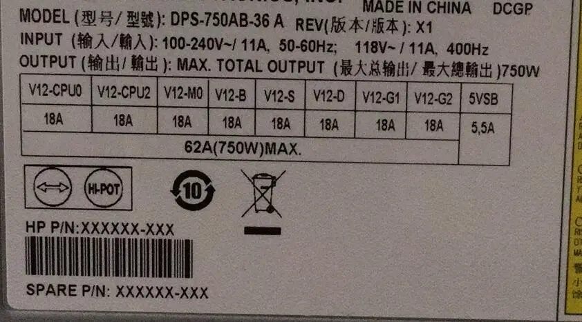 

851382-001 851382-003 DPS-750AB-36 A 750W Power Supply for Z4 G4 workstation Well Tested Refurbished
