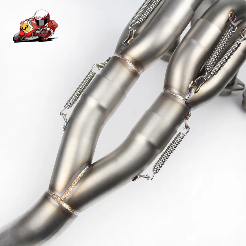 Выхлопная средняя труба мотоцикла для Yamaha YZF R6 2006 2014 Нержавеющая титановая без