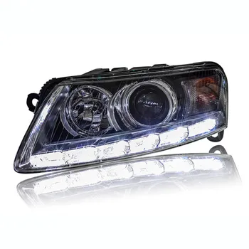 

Ownsun 2pcs Ownsun LED Diamond Tear Eye DRLs HID Bi-Xenon Projector Len Original Replacement Headlight For Audi A6L 2005-2011