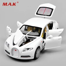 Metal Alloy Diecast 1:32 Bugatti Veyron with Battery Light Sound Pull Back Model Car Toys for Kids Boys