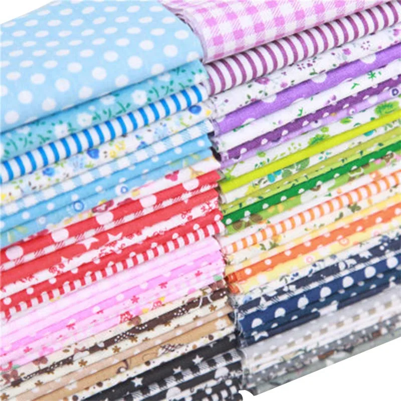 

10Colors DIY handmade Small Floral Quarter Sewing Patchwork fabric cloth Cotton Cloth 50*50cm 7Pcs/set