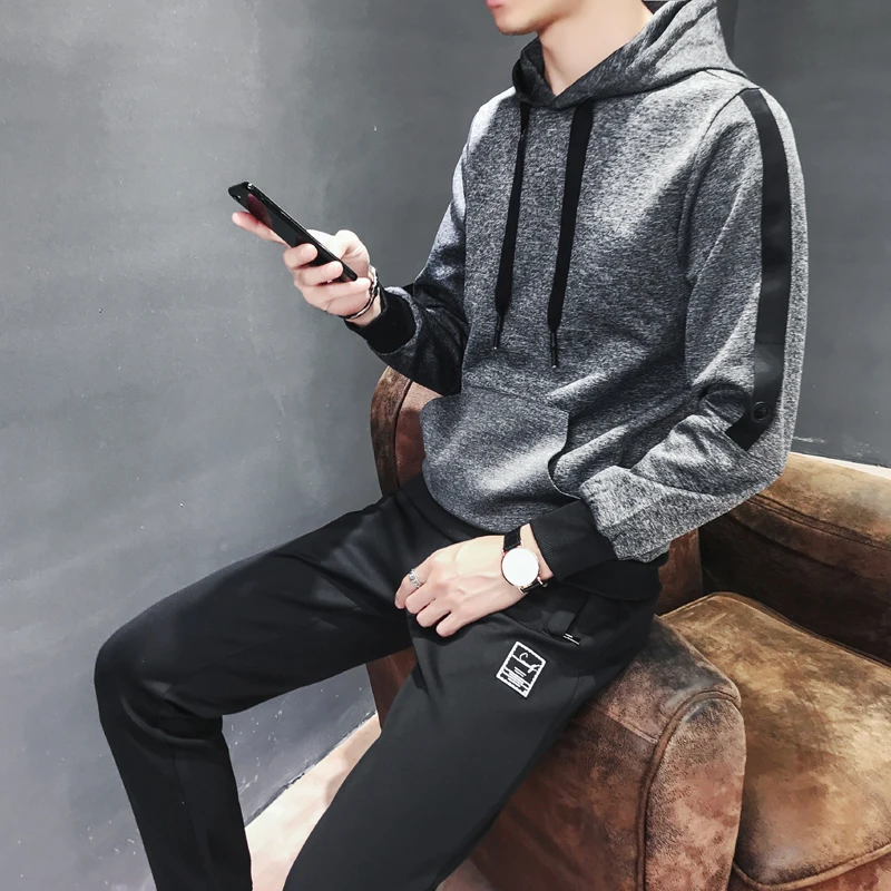 

Running Set Sport Suit Men Tracksuit Spring Autumn Hip Hop Pullover Sportswear Hooded Sweatshirt Hoodie Pants Sport Wear For Men
