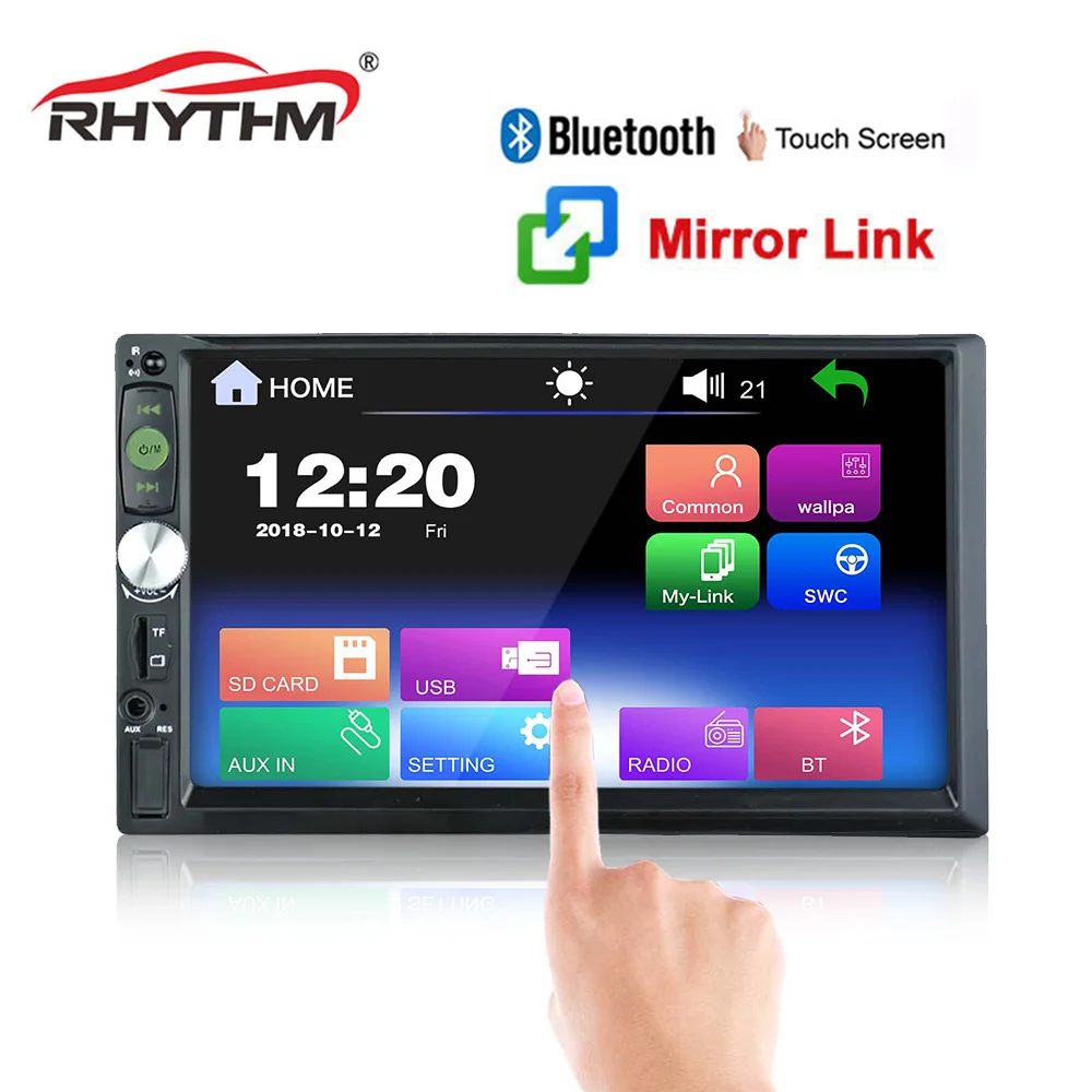 

2 Din Car Radio Car Video Player 7" HD Player MP5 Touch Screen Digital Display Bluetooth Multimedia USB (No DVD & GPS) Universal