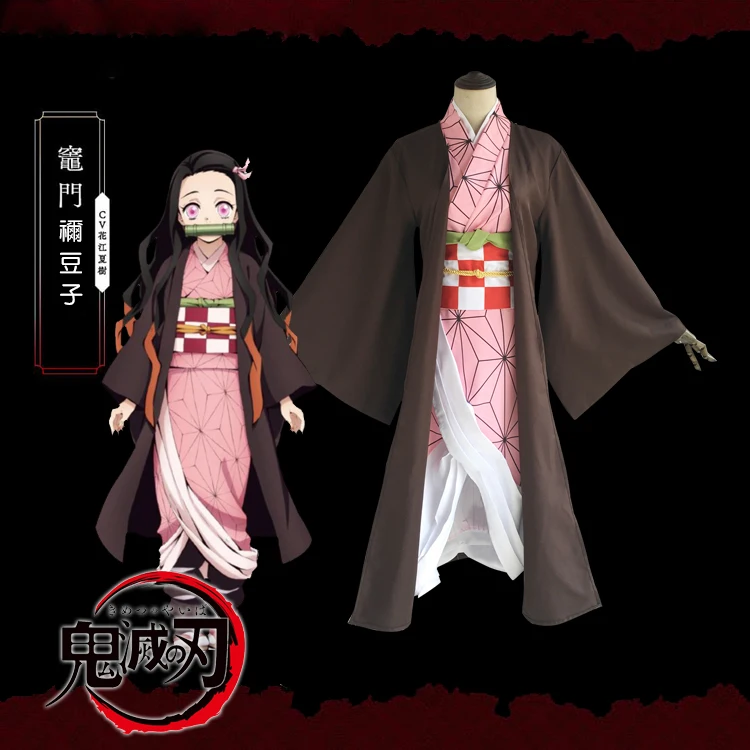 Аниме демон убийца Косплей Костюм Kimetsu no Yaiba Kamado Tanjirou Nezuko Agatsuma Zenitsu Tomioka Giyuu костюм