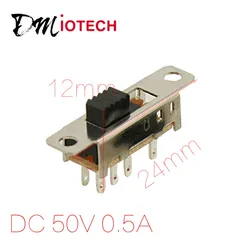 

5 Pcs/lot 2.5mm High Knob 8 Pin 3 Position 2P3T DP3T Panel Slide Switch 0.5A 50V DC Discount 50 Size 24mm x 6.3mm x 12mm (L*W*H)