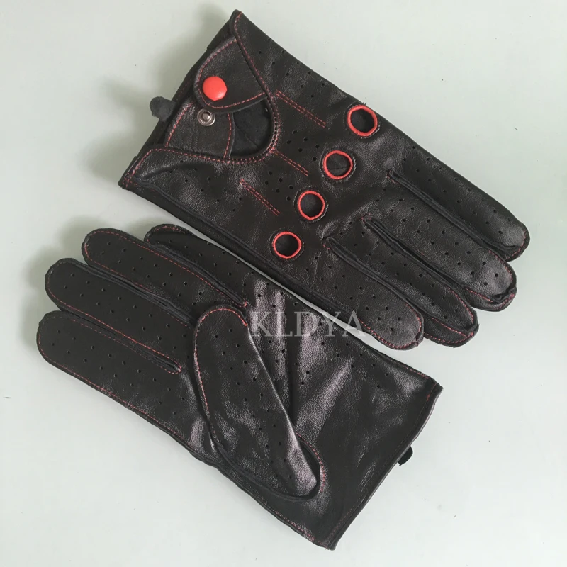 

Mens Genuine Goatskin Leather Gloves Driving Car Motorcycle Goatskin Unlined Mittens Breathable Male Gloves Free Shipping A27