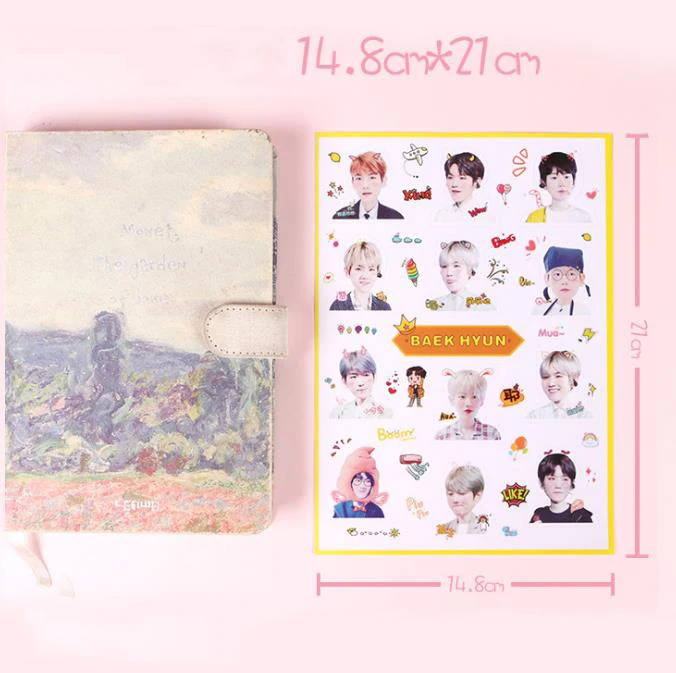 1 Pcs Novelty Kpop EXO BAEK HYUN CHANYEOL 3D Transparent Photo Stickers Paper Bubble Stickers Decoration Stationery Sticker