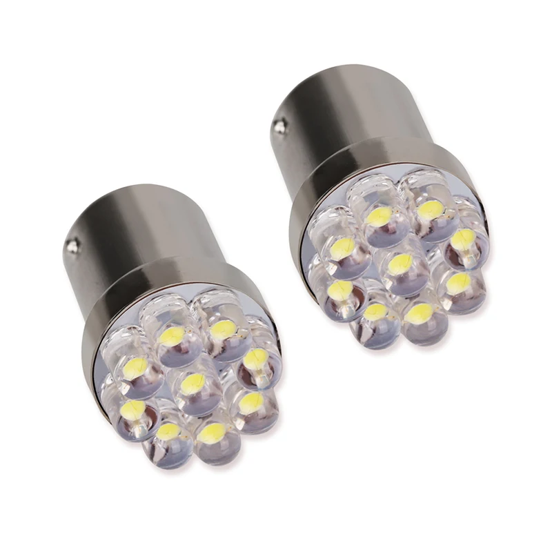 2pcs/lot 1156 BA15S P21W S25 7506 White 1156 Led Light Bulbs 9 LED Turn