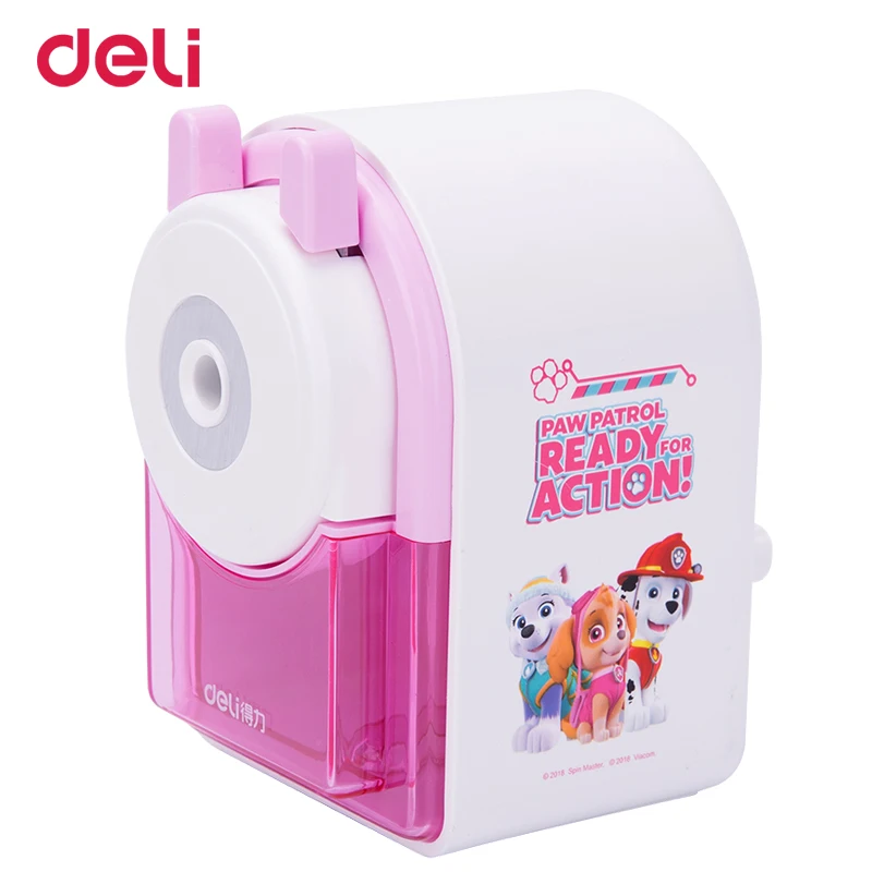 Apontador de Lápis Mecânico para a Escola do Miúdo Artigos de Papelaria Deli Filé Design Grande Capacidade Bonito Pata Patrulha Padrão Escritório Fornecimento 0862