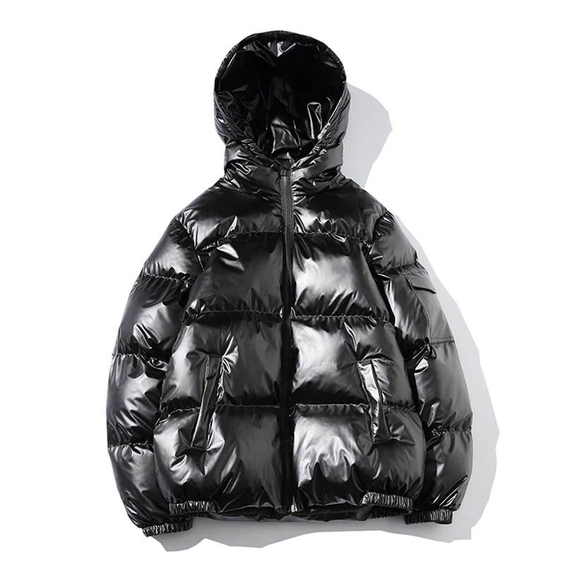 Осенне-зимнее Мужское пальто яркого цвета с капюшоном, толстое хлопковое пальто большого размера 5XL, Повседневная модная Высококачественная хлопковая куртка P125 - Цвет: Черный