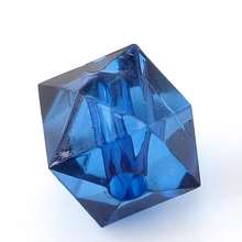 DoreenBeads акриловые бусины-разделители куб темно-синий граненый около 10 мм(3/") х 10 мм(3/8"), отверстие: Приблизительно 2 мм, 35 шт