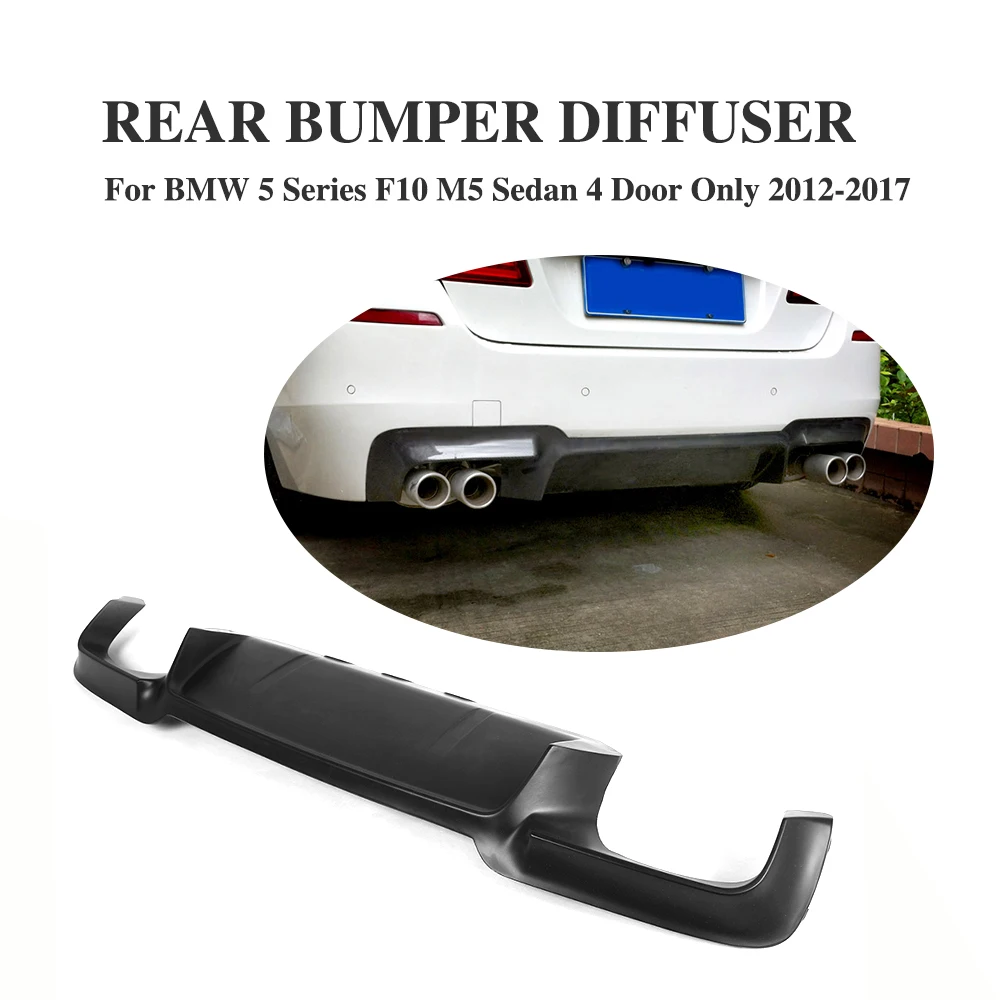 cheap Black FRP Rear Diffuser Spoiler Lip Fit For BMW F10 M5 Sedan 2012 2017