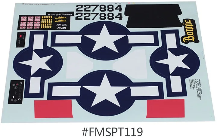 RC Airplane Decal Part for FMS 1500mm P-47 Razorback FMS089