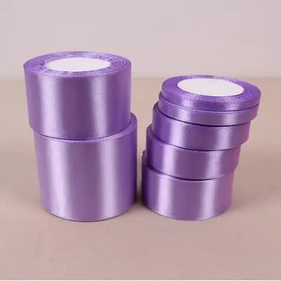 

25 Yards Light Purple Silk Satin Ribbon Wedding Party Decoration Gift Wrapping Christmas New Year Apparel Sewing Fabric Ribbon