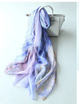 

shistal- pure silk scarves branded famous oil painting print scarf design size 180*135 soft shawl for women