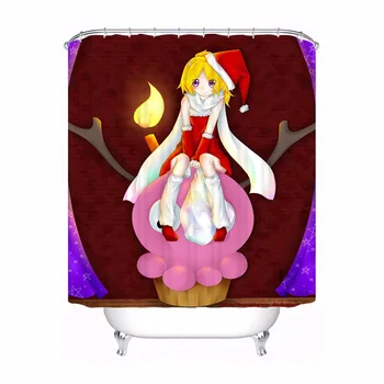 

Custom Anime Merry ChristmasWaterproof Bathroom Acceptable Shower Curtain Polyester Fabric Bathroom Curtain #180318-14