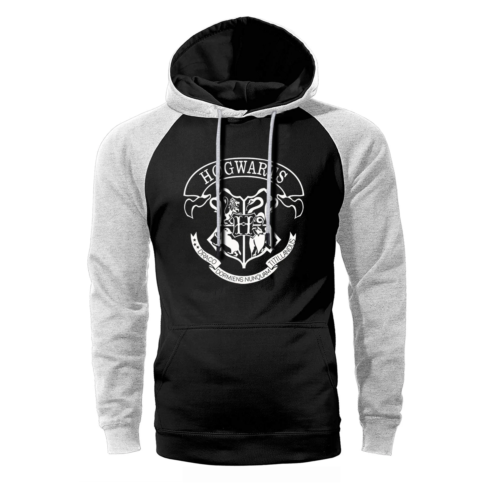 

Hogwarts Hoodie Men Harajuku Hipster Raglan Streetwear Hooded Sweatshirts 2019 New Spring Autumn Fleece Warm Loose Sportswear