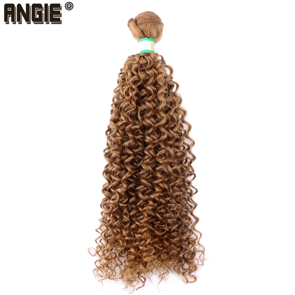 100 Gram 14-30 inch Afro Kinky Curly Hair Extension golden pure color Bundles Heat Resistant Synthetic Hair Weaving for Women
