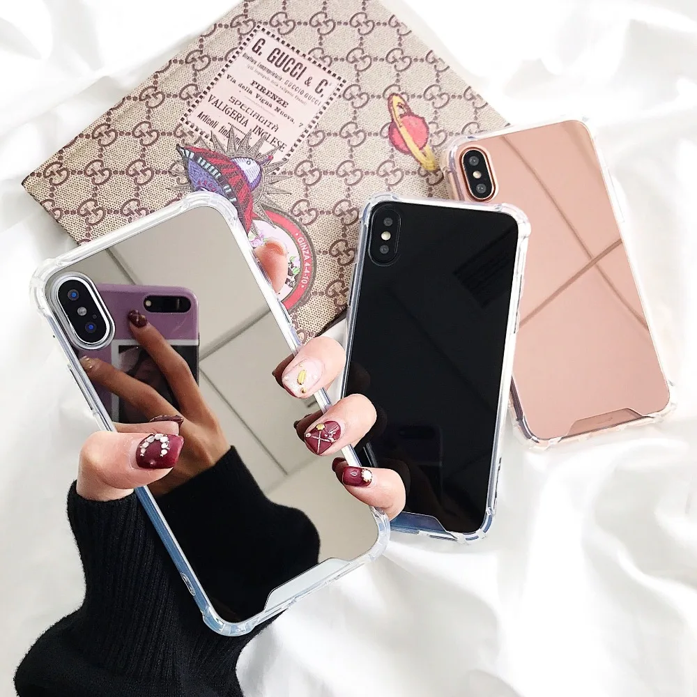 Зеркальный чехол для iphone XS Max X 10 блестящий силиконовый 6 s plus XR 7 8 чехлы 7plus|Бамперы|