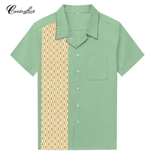 Летняя мужская модная рубашка для отдыха хлопковые мужские лацканы с алмазным принтом повседневные Гавайские рубашки большого размера