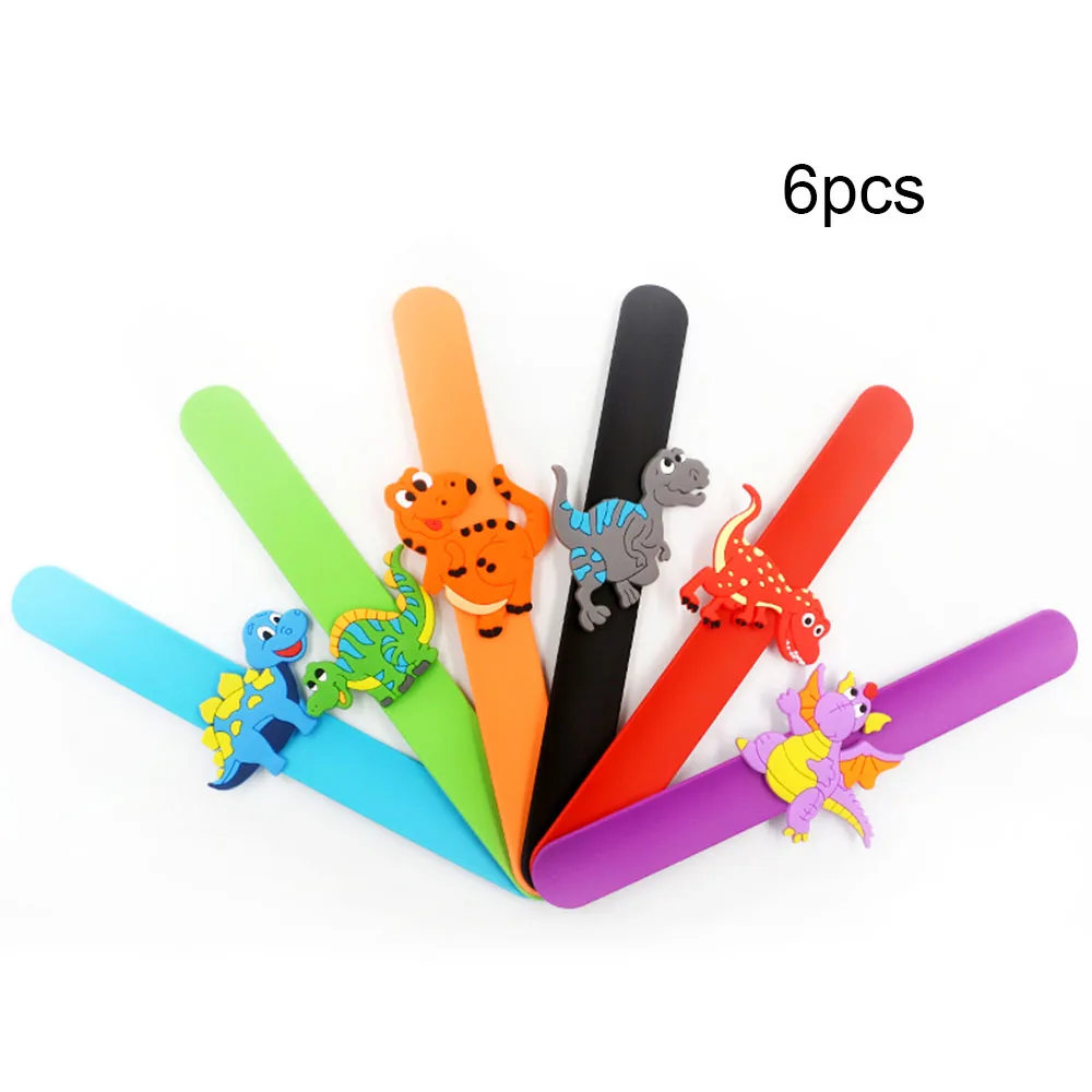 

MrY 6pcs Environmentally friendly Dinosaur Wristband Rubber Bangle Bracelets Birthday Party Decorations Kids Gifts
