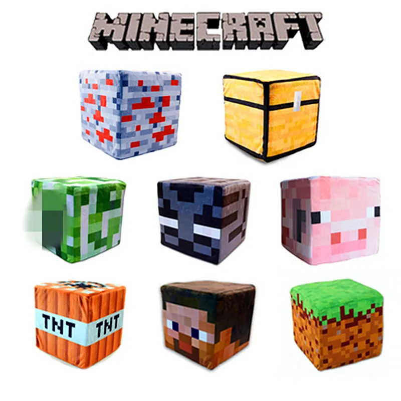 

Hot Minecraft Plush Toys Cotton pillow Stuffed TNT Key Chain Bomb For Children gift cartoon plush collection Christmas gifts toy