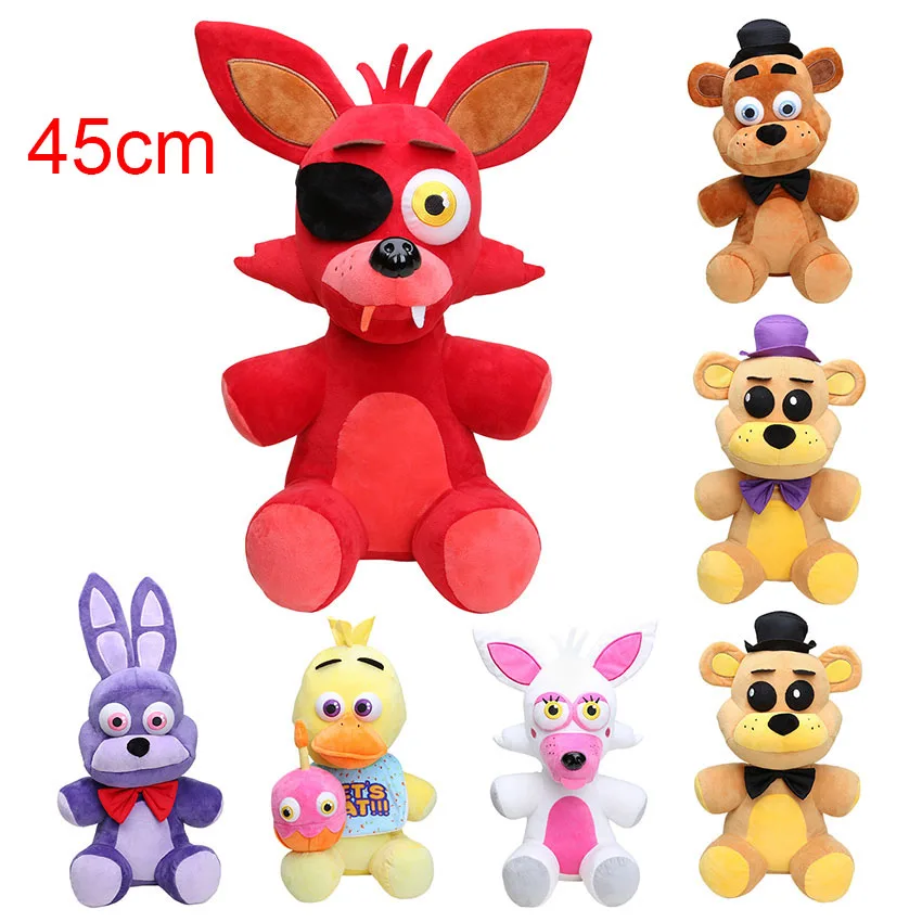 45 см Большой размер Five nights at freddy's FNAF мягкие игрушки Foxy Freddy Fazbear Бонни мангл Фокси Чика плюшевые куклы детские игрушки