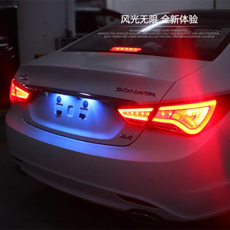 

Hireno Car Styling for Hyundai Sonata 2010 2011 2012 2013 2014 Tail Lights LED TailLight LED Rear Lamp +Brake+Park+Signal