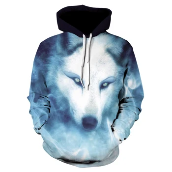 

Men 3d snow fox Wolf hoodie brand sweatshirt boy fashion men's and women's pullovers fashion tracksuit hoodie animal street wear