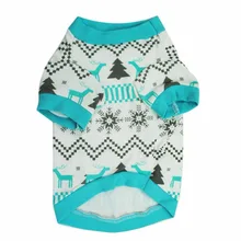 Одежда для собак; хлопковая Футболка; Одежда для питомцев с рождественским оленем; футболка для собак с принтом снежного оленя