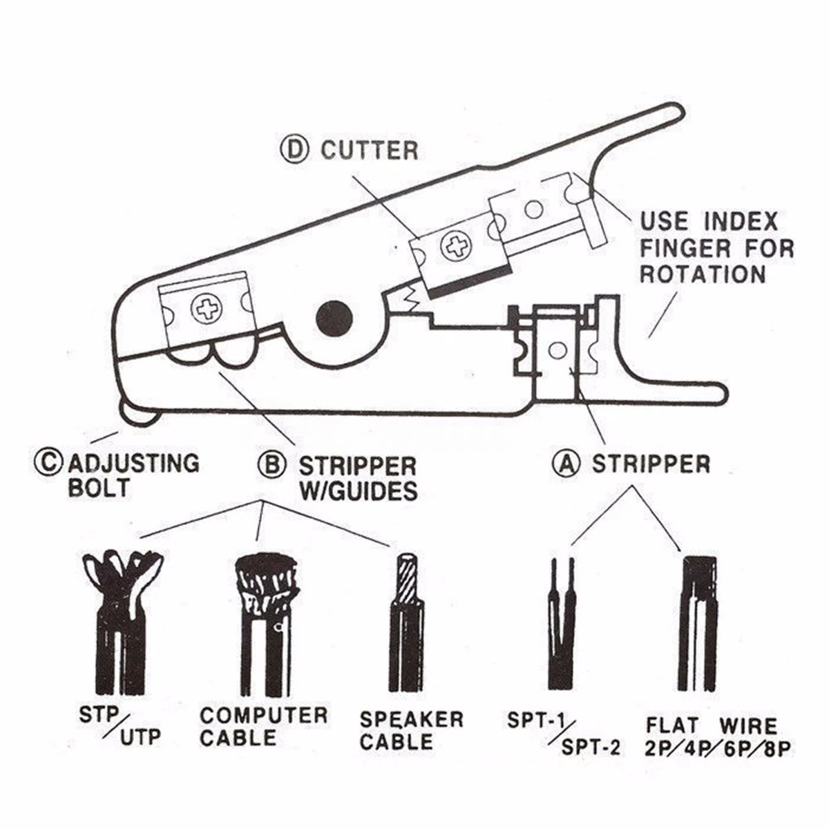 1pc Cable Stripper Cutter Plier RJ45 RJ11 CAT6 CAT5 Punch Down Network LAN UTP Wire Cutting Stripping Clamp Pliers For Hand Tool