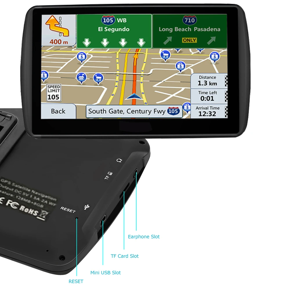 Gps автомобильный навигатор 7 дюймов ЖК экран FM Navitel спутниковый голосовой