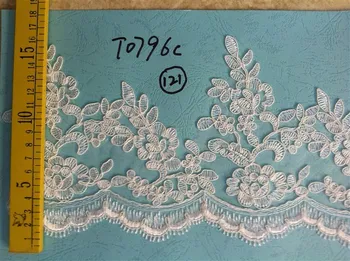 

High quality african cord lace guipure cord lace fabric for wedding dress Flower lace applique Trim lace collar