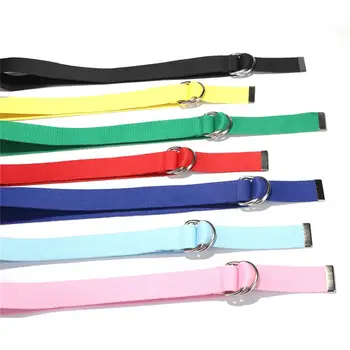 

Fashionable Trend Solid Color Canvas Waist Belt With Double Ring Buckle For Men And Women All-matching Casual Belts