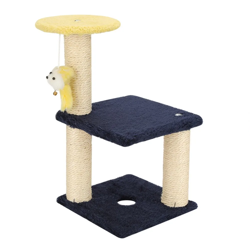 Zerodis 3-Layer Cat Climbing Tree Scratching Post Board Hanging Toy Cat Jumping Platform Home Pet Activity Center (9)